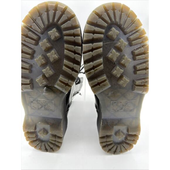 Dr. Martens Jadon Platform Boots Women Sz 8 Black Leather 8-Eye Quad Retro Goth - Picture 10 of 11